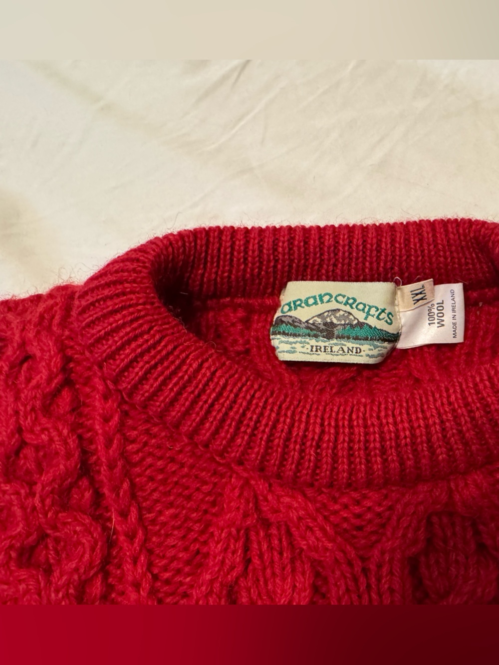 Aran Crafts Vibrant Red Crewneck Sweater - Picture 5 of 14